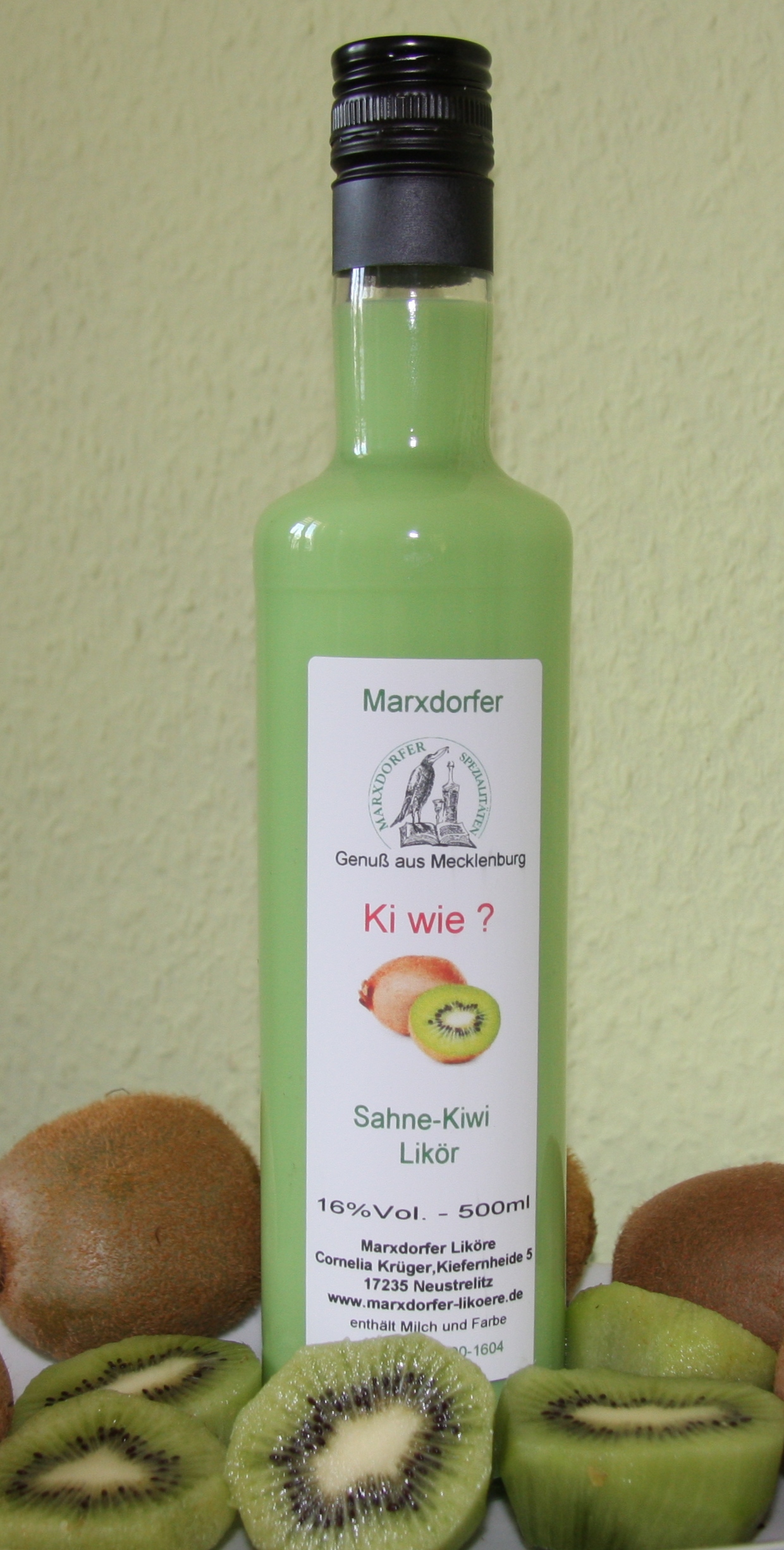 Ki wie ?  16  % Vol.             Sahne-Kiwi-Likör